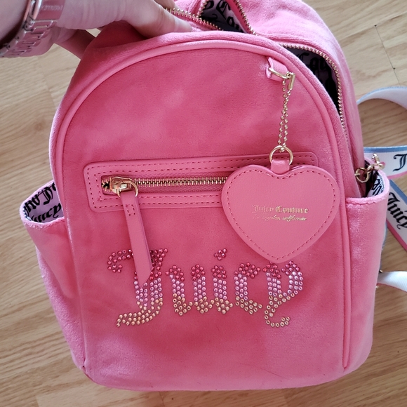 Juicy Couture Handbags - Juicy Couture velour big spender backpack-studded juicy logo